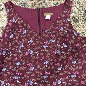 J.Crew summer dress  burgundy with flowers so fresh to dress up or dress down